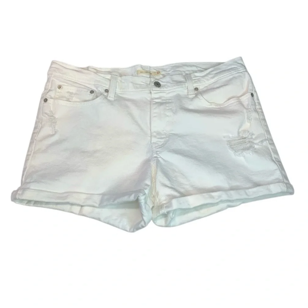 LEVI’S Mid Length Denim Rolled Hem Shorts Sz 33
